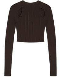 Max Mara - Cut-Out Ribbed Long-Sleeve Top - Lyst