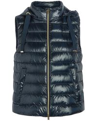 Herno - Padded Hooded Glossed Shell Gilet - Lyst