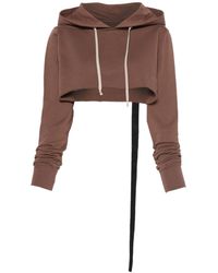 Rick Owens - Drawstring Cropped Hoodie - Lyst