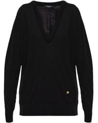 Balmain - V-Neck Knitted Jumper - Lyst
