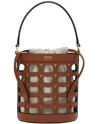 Ferragamo - Ferragamo Logo Printed Cut Out Bucket Bag - Lyst