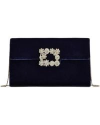 Roger Vivier - Flower Strass Buckle Clutch Bag - Lyst