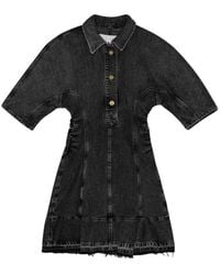 Ganni - Tint Edge Denim Mini Dress - Lyst