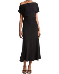 Vince - Draped-Design Midi Dress - Lyst