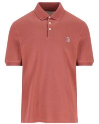 Brunello Cucinelli - Logo Detailed Short-Sleeved Polo Shirt - Lyst