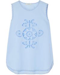 Vita Kin - Havana Scalloped Broderie Anglaise Cotton-Poplin Tank - Lyst