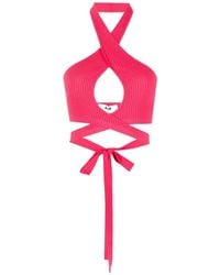 MSGM - Ribbed-Knit Crop Top - Lyst