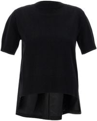 Sacai - Poplin Ribbed Pullover - Lyst