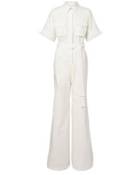 Elie Saab - Belted Cotton Jumpsuit - Lyst