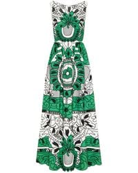 RED Valentino - Floral-Printed V-Back Midi Dress - Lyst