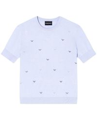 Emporio Armani - Embroidered Short-Sleeve T-Shirt - Lyst