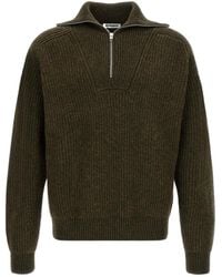 Jil Sander - Ribbed Half-Zip Sweater - Lyst