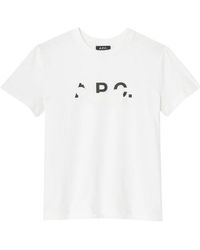 A.P.C. - Logo-Print Crewneck T-Shirt - Lyst