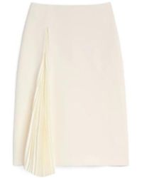 Jil Sander - Wool Sablé Pleated Skirt - Lyst