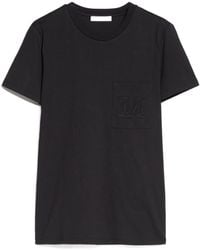 Max Mara - Logo Embroidered Pocket Crewneck T-Shirt - Lyst