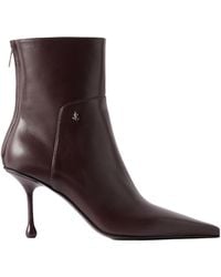 Jimmy Choo - Cycas 80 Logo-Embellished Leather Ankle Boots - Lyst