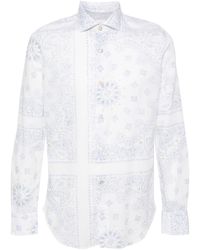 Eleventy - Paisley Printed Long Sleeved Shirt - Lyst