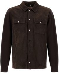 Herno - Suede Panelled Shirt Jacket - Lyst