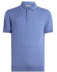 Etro - Knit Cotton Polo Shirt With Micro Paisley Motif - Lyst
