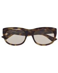Saint Laurent - Square Oval Frame Sunglasses - Lyst