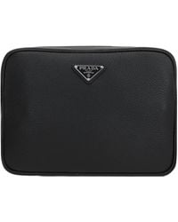 Prada - Triangle-Logo Zipped Crossbody Bag - Lyst