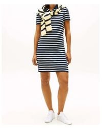 Tommy Hilfiger - Striped Piqué Polo Mini Dress - Lyst