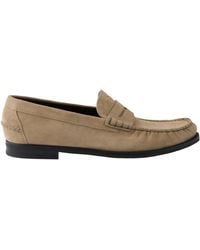 Prada - Vintage-Effect Suede Loafers - Lyst