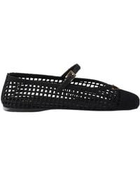 Prada - Triangle-Logo Mesh Ballerinas - Lyst