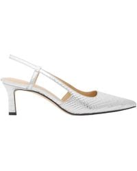 MICHAEL Michael Kors - Alora Metallic Snake Embossed Leather Slingback Pump - Lyst