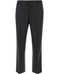 Prada - Flannel Wool Straight-Leg Trousers - Lyst