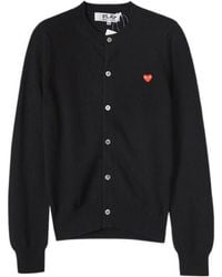 COMME DES GARÇONS PLAY - Logo-Patch Buttoned-Up Cardigan - Lyst