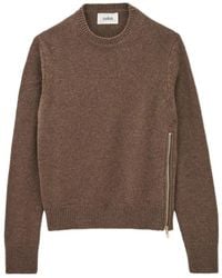 Ba&sh - Side Zip Crew Neck Knit Sweater - Lyst