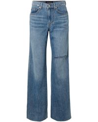 Veronica Beard - Kasey Frayed Mid-Rise Wide-Leg Jeans - Lyst