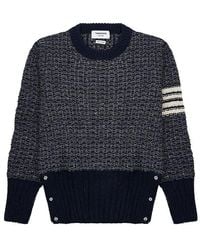 Thom Browne - Bar Mélange-Effect Jumper - Lyst