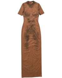 Acne Studios - Short-Sleeve Print Maxi Dress - Lyst