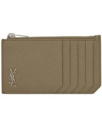 Saint Laurent - Tiny Cassandre Fragments Zipped Card Case - Lyst