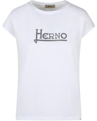 Herno - Logo Embellished Crewneck T-Shirt - Lyst