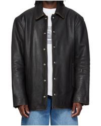 Alexander Wang - Snap Front Leather Jacket - Lyst