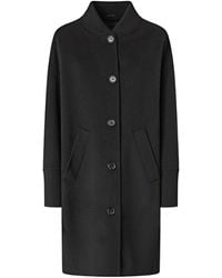 Pinko - Tailored Wool Coat With Ribbed Details - Lyst