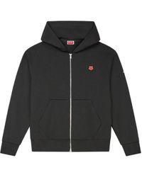 KENZO - 'Boke Flower' Embroidered Zipped Hoodie - Lyst