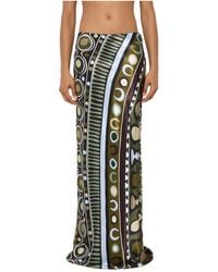 PUCCI - Soleil-Print Satin Skirt - Lyst