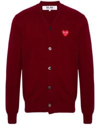 COMME DES GARÇONS PLAY - V-Neck Wool Cardigan - Lyst