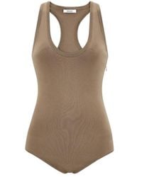 Ferragamo - Ferragamo Sleek Racerback Knitted Bodysuit - Lyst