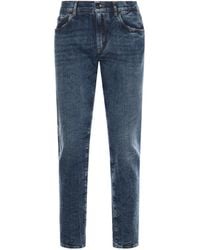 Dolce & Gabbana - Logo Plaque Slim Fit Jeans - Lyst