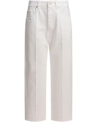 Brunello Cucinelli - Logo Patch Straight-Leg Trousers - Lyst