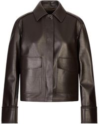 Agnona - Long-Sleeve Leather Jacket - Lyst