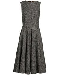 Dolce & Gabbana - Dolce & Gabbana Chevron Print Heavy Crepe Cocktail Dress - Lyst