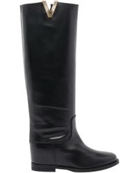 Via Roma 15 - V Logo Round Toe Boots - Lyst