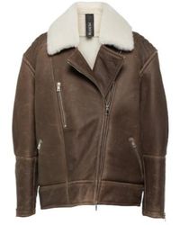 Blancha - Shearling-Trimmed Leather Jacket - Lyst