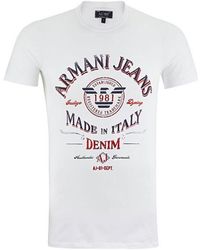 Armani Jeans - Logo Printed Pattern T-Shirt - Lyst